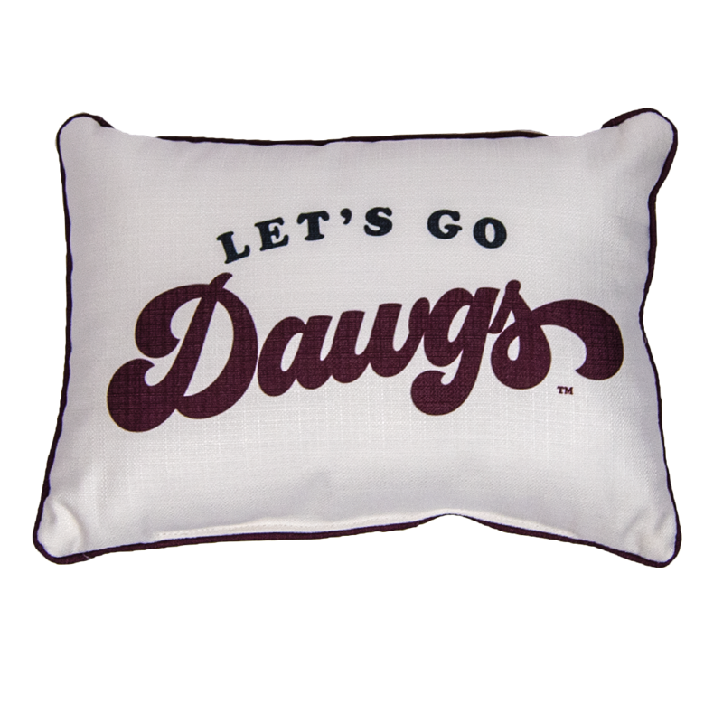 Pillow Little Birdie "Let'S Go Dawgs" With Piping
