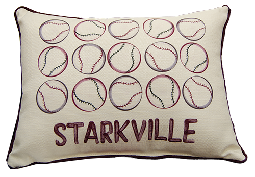 Pillow Little Birdie Baseballs All Over Starkville