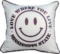 Pillow Little Birdie "Love Where You Live" Smiley Face With Piping