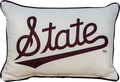 Pillow Little Birdie Script State With Piping