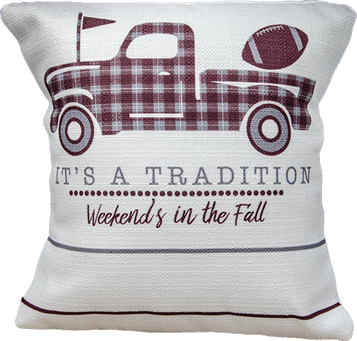 Pillow Plaid Truck "It's A Tradition"
