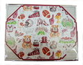 Handpainted Placemat 10 Pack Posh Die-Cut Bulldog with Scarf