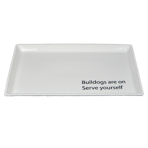 Creative Brands/47Th & Main Home Platter Ceramic Bulldogs Are On Serve Yourself