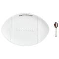 Platter Ceramic Starting Lineup Oval with Football Handle Spreader