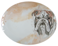 Platter Melamine Bulldog Love Oval Bulldog Face