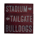 L2 Brands Sign Wooden Square Stadium Tailgate Bulldogs