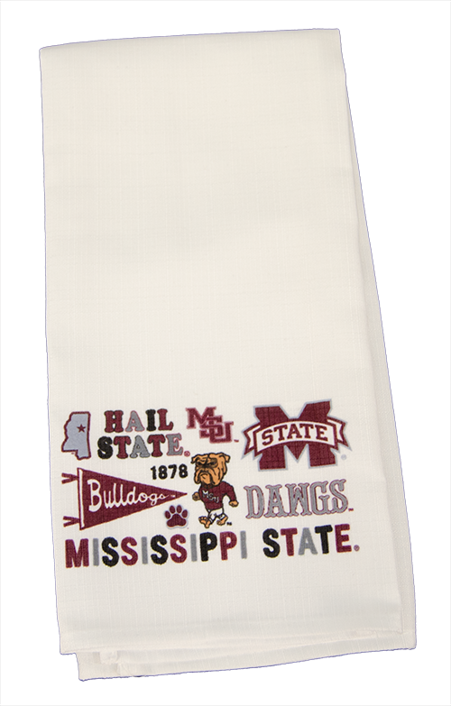 The Little Birdie/Varsity Pro, Inc. Home Tea Towel Collegiate Cluster MSU Various Logos