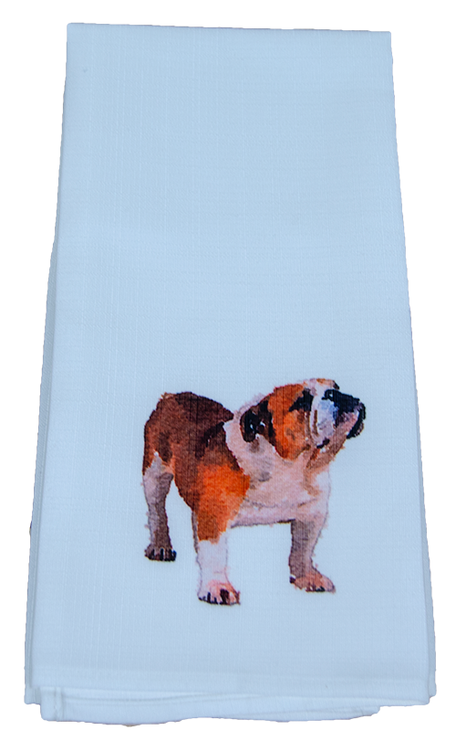 The Little Birdie/Varsity Pro, Inc. Home Tea Towel Stndg Bulldog Wtrclr