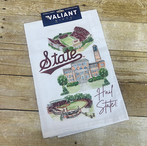 Valiant Gifts Wholesale Home Towl Tea  Landmaroonecklaces State Script Hail State