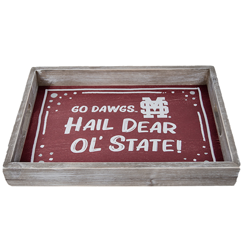 Hail Dear Ol' State Wooden Home Tray
