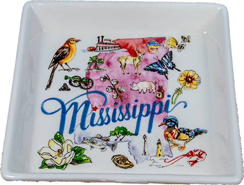 Tray Caddy Square Ceramic State Of MS Collection
