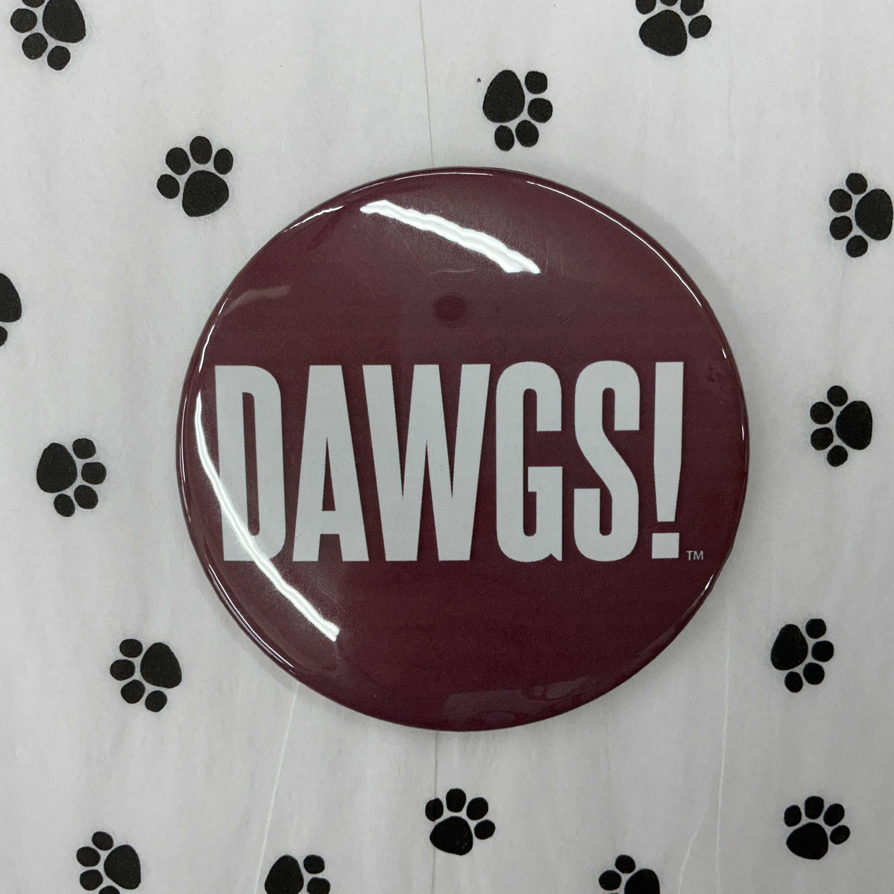 Cute As A Button Button Dawgs! White Letters