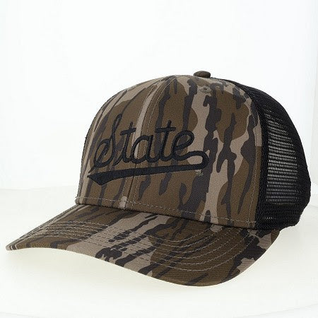 L2 Brands Cap Bottomland Trucker MPS Script State in Black