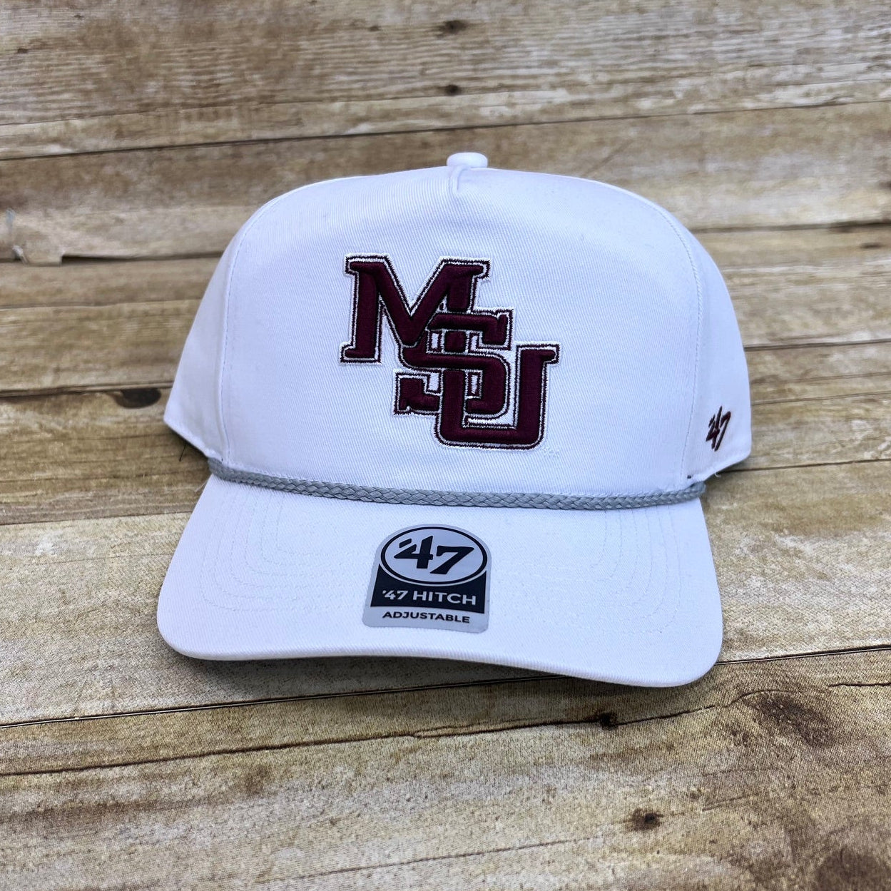 47 Brand Cap Baseball Gray Hitch Rope Bill MSU Interlock