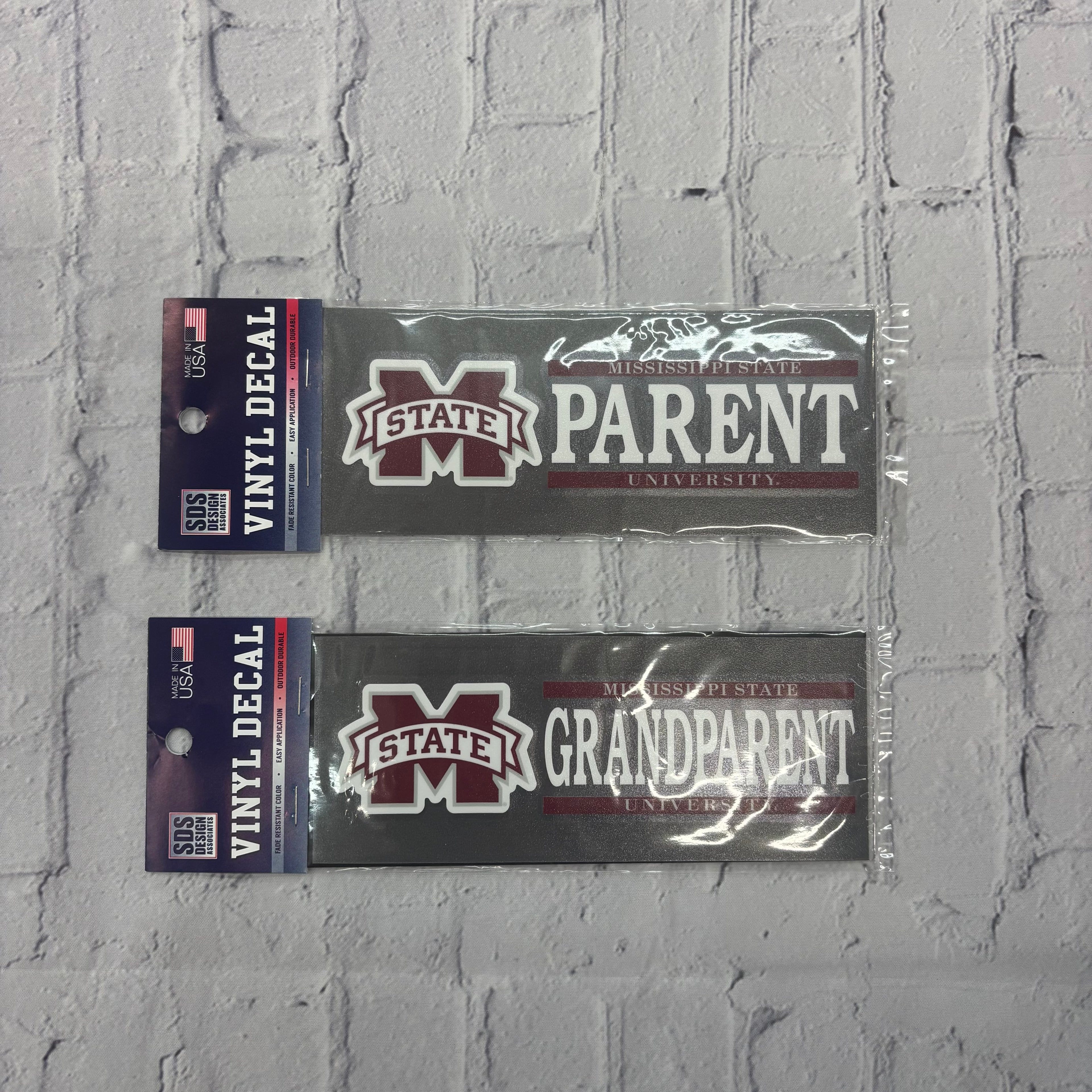 Auto Decal Vinyl M-State Miss. State University Parent & Grandparent 6"x2"