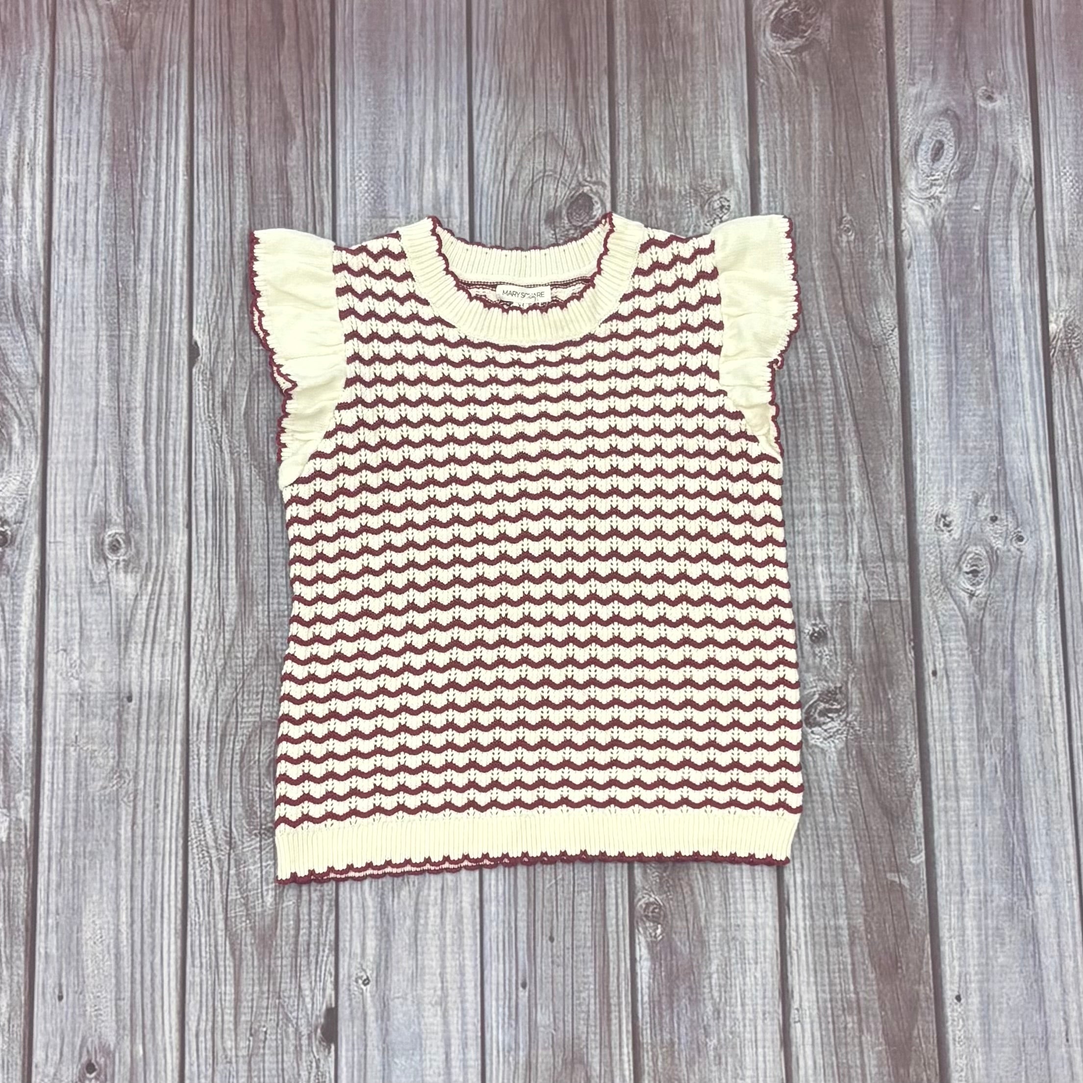 Top Women's Sweater Oakley Sleeveless Maroon Stripes