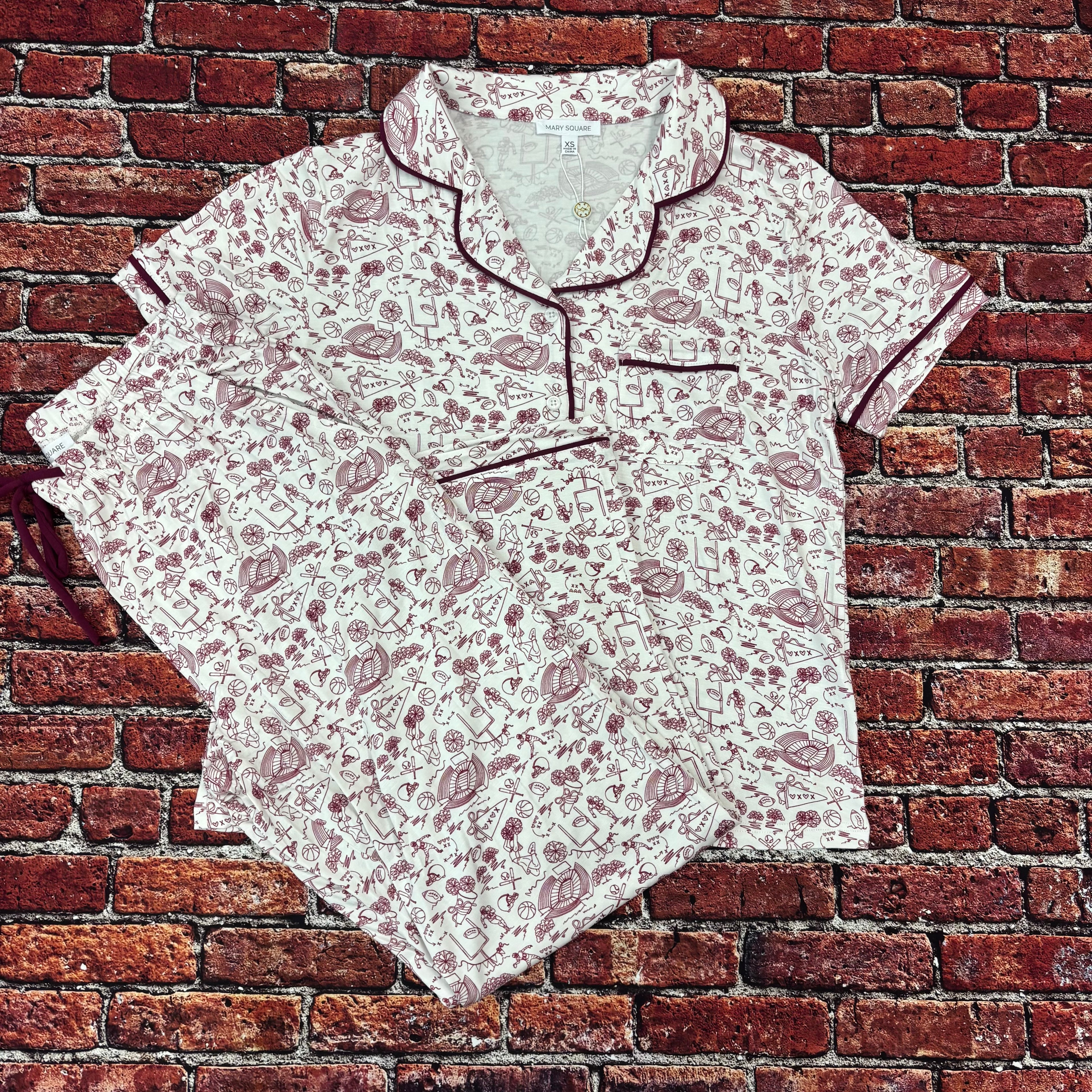 Women's Pajama Set Charlotte Team Toile Short Sleeve