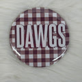 Cute As A Button Button Gingham Dawgs White Letters