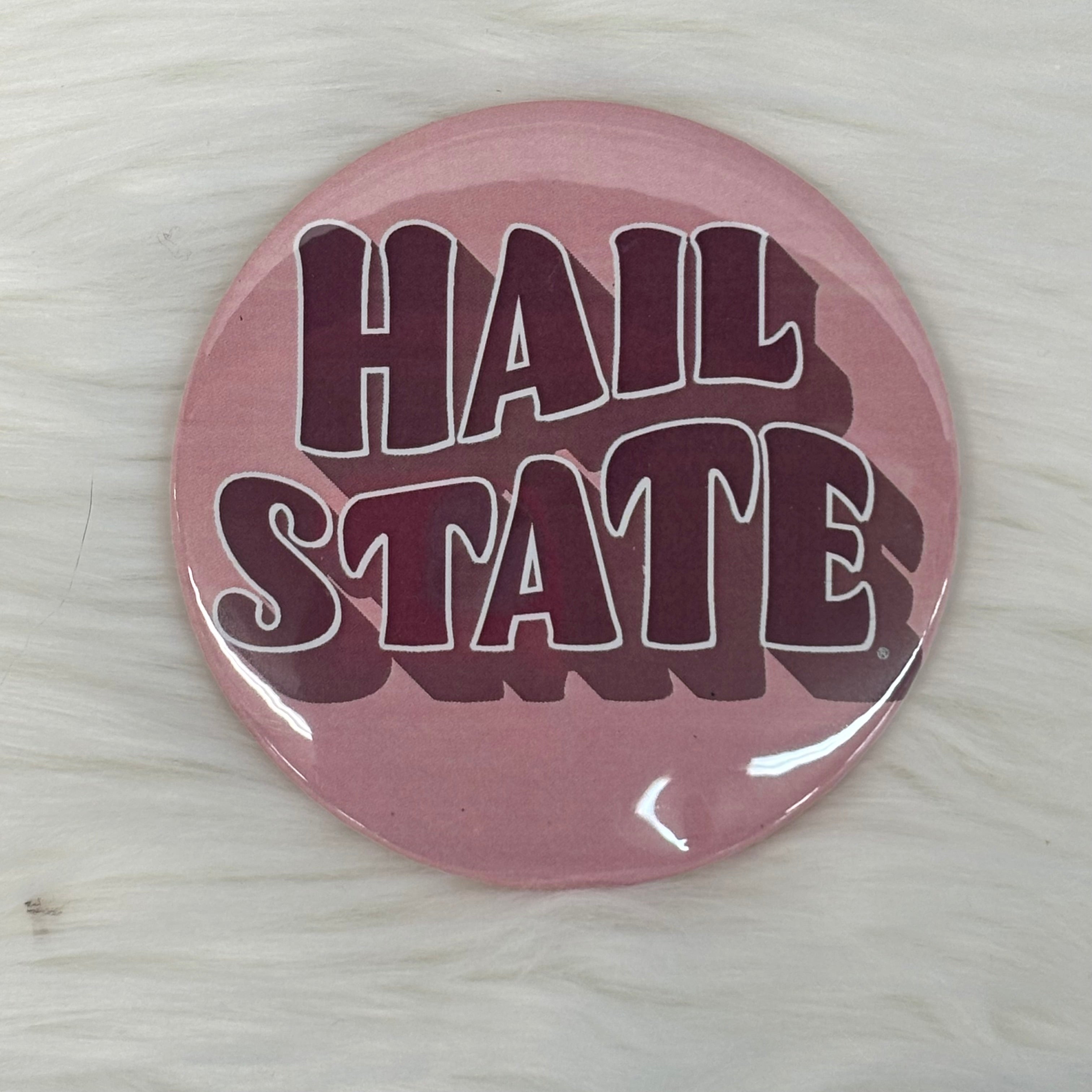 Cute As A Button Button Hail State Maroon Letters