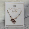 Canvas Jewelry Necklace MSU Interlock