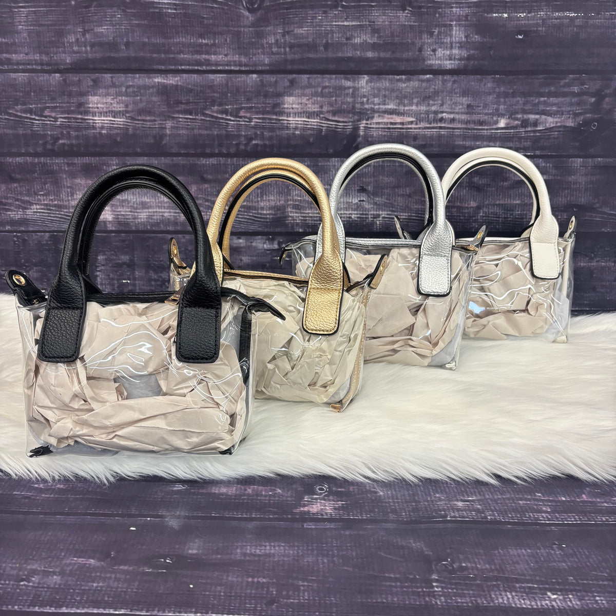 Jen & Co. Tailgate Clear Crossbody Satchel Amora