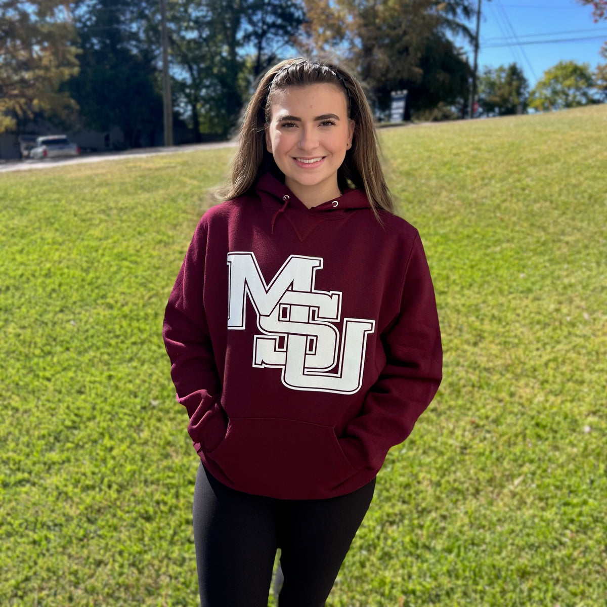 Sweatshirt Hooded Fleece MSU Interlock
