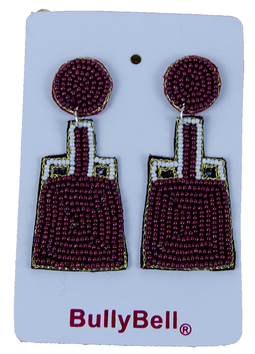 University Screenprint/Bully Bell Jewelry Earrings Cowbell Beaded