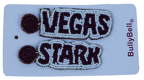 University Screenprint/Bully Bell Jewelry Earrings Stark Vegas Beaded