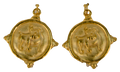 Earrings Dangle Round Standing Bulldog