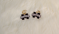 Canvas Jewelry Jewelry Earrings Drop Hoop Dangl Resin M-State Maroon White Bk
