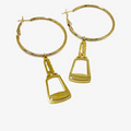 Steele Sloan Designs/Faire Jewelry Earrings Drop Hoop Dngl Logo Cowbell