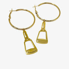 Steele Sloan Designs/Faire Jewelry Earrings Drop Hoop Dngl Logo Cowbell