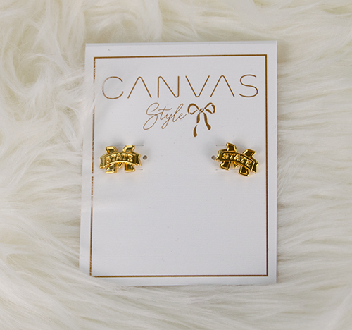 Canvas Jewelry Jewelry Earrings Stud 24K Gold Plt M-State
