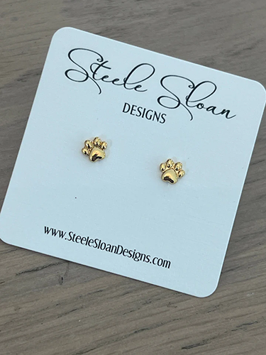 Steele Sloan Designs/Faire Jewelry Earrings Stud Tiny Paw Print