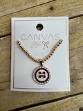 Canvas Jewelry Jewelry Jewelry Necklace Disk M-State Mrn Pave Stones Ball Beads