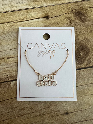 Canvas Jewelry Jewelry Jewelry Necklace Hail State White