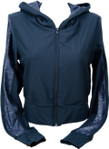 Jacket Women's Crop Hooded Athltc Long Sleeve M-State Msu Pttrn Accnts