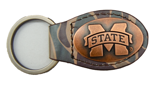 Divisions Of Zeppelin Products, Inc. Key Chain Leather M-State Concho Oval Old School Camo
