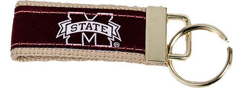 Divisions Of Zeppelin Products, Inc. Key Chain Ribbon Over Web M-State On Maroon