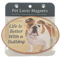 E&S Imports Inc./Petasaurus Magnet Car Oval Bulldog Life Is Better