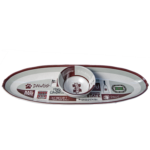 Magnolia Lane Magnolia Lane Chip Dip Oval 2 Piece Set Melamine Various Logos M-State