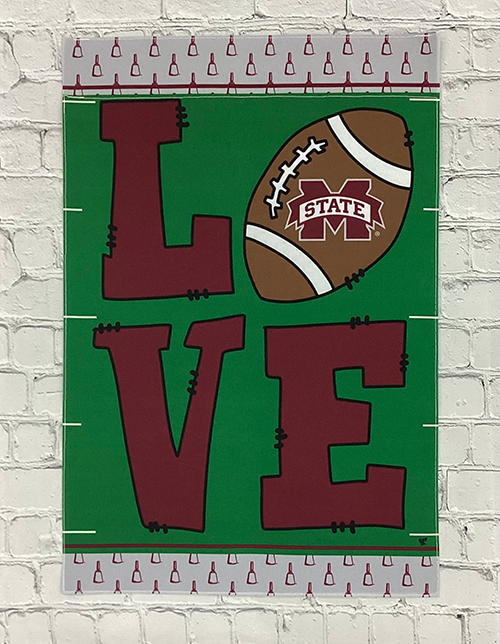 Magnolia Lane Magnolia Lane Garden Flag Love Football M-State