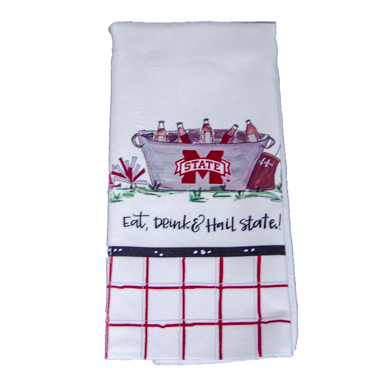 Tea Towel Eat Drink Hail State