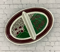 Magnolia Lane Magnolia Lane Platter Oval 2 Section Melamine Never Lost A Tailgate M-State