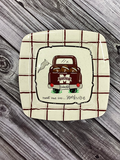 Magnolia Lane Magnolia Lane Plate Melamine Squareuare Truck Meet Me M-State Footballs
