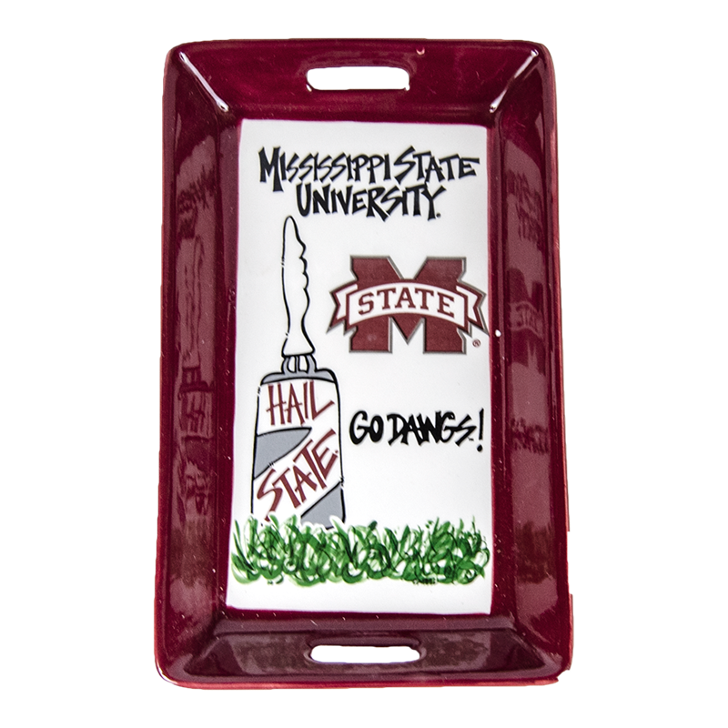 Magnolia Lane Magnolia Lane Tray Mini Cowbell Hail State M-State Go Dawgs