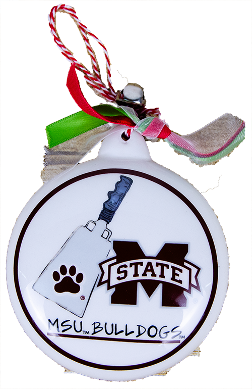Magnolia Lane Magnolia Lane Christmas Ornament MSU Round Disc Cowbell Icon