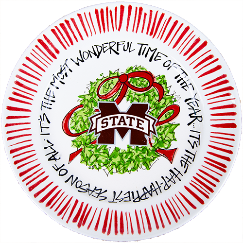 Magnolia Lane Magnolia Lane Christmas Plate MSU Wonderful Time M-State