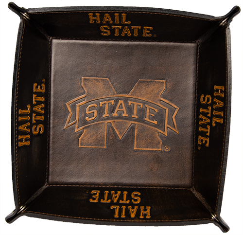 Divisions Of Zeppelin Products, Inc. Home Tray Valet Leather Square M-State Hail State Debsd X4