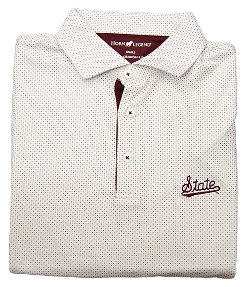Horn Legend Polo Men's Bamboo Charcoal Aztec Pattern Script State